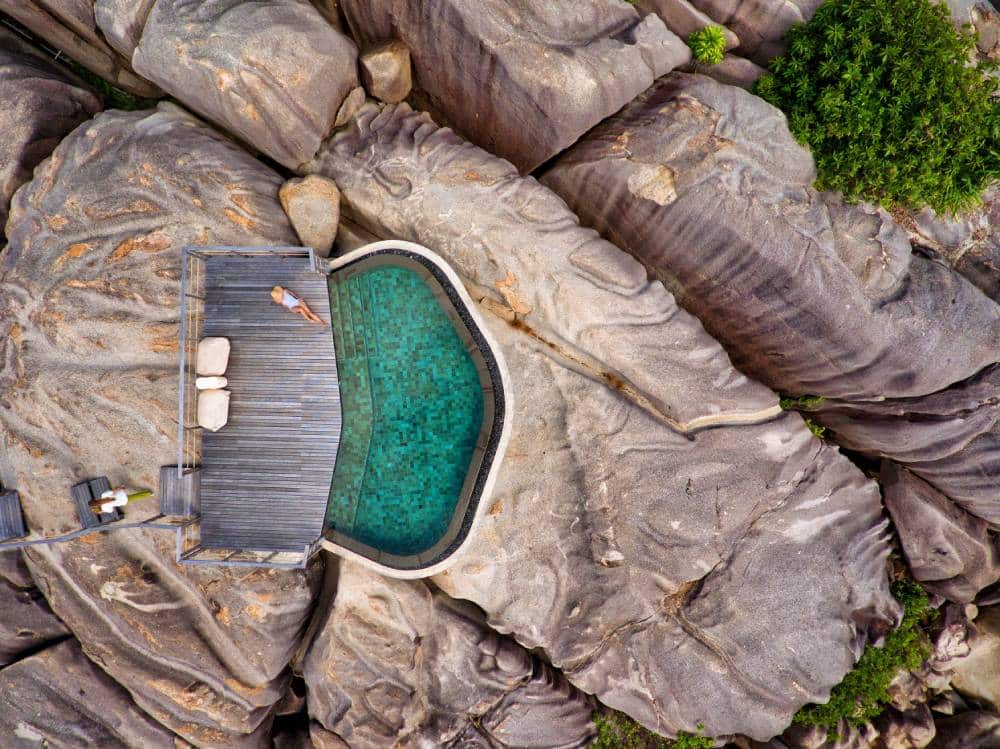 Luxusreise Vietnam Six Senses Pool Felsen Flitterwochen Pools