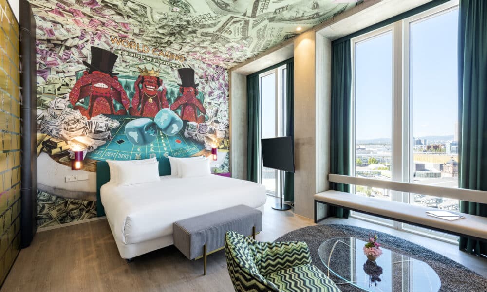 Das neue Design, Bett Suite Wandgemälde Luxus Hotel Frankfurt, Design