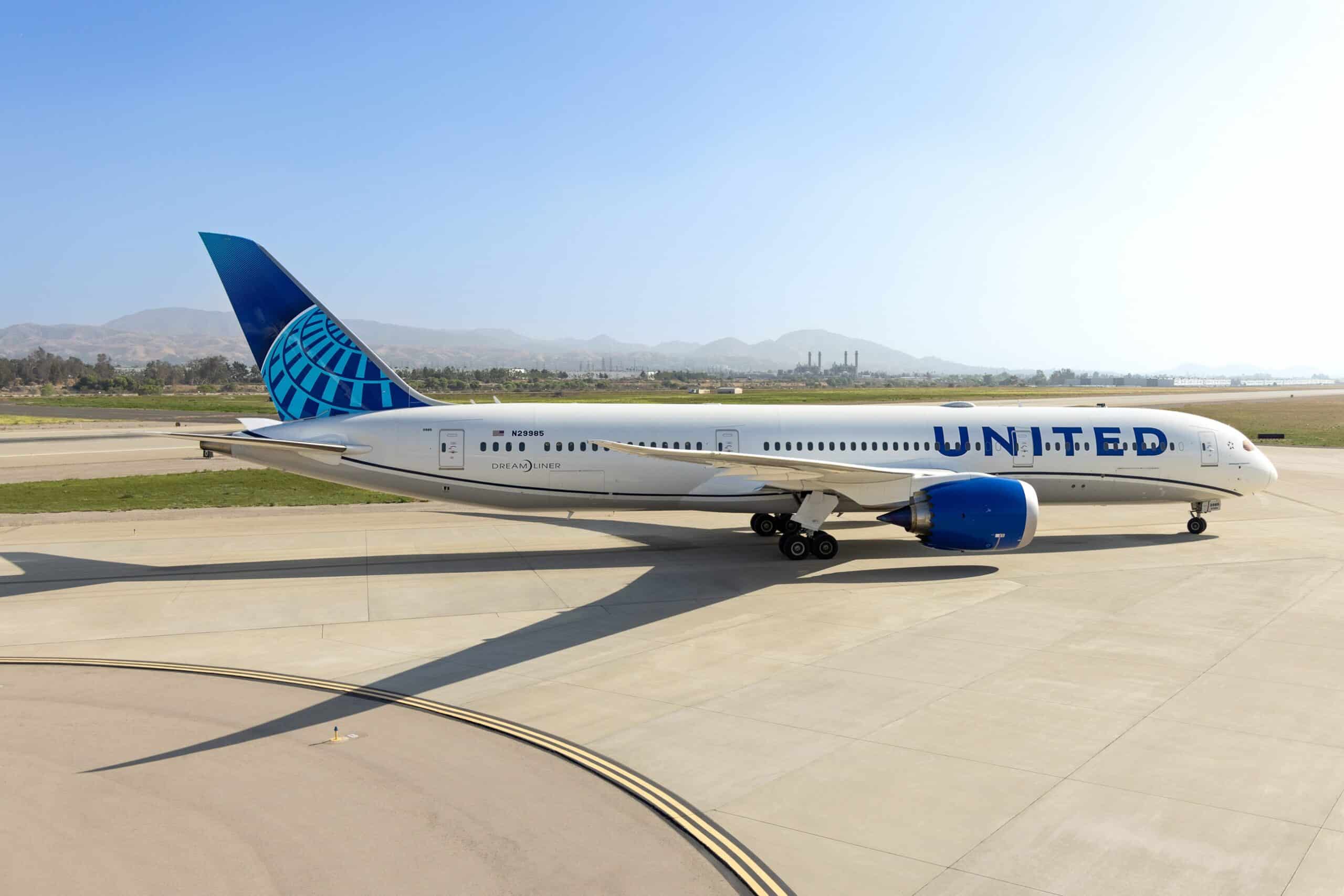 Die Boeing 787-9 Dreamliner von United Airlines steht bereit für den ersten Einsatz des neuen Elevated-Premiumprodukts auf der Strecke zwischen Zürich und San Francisco.