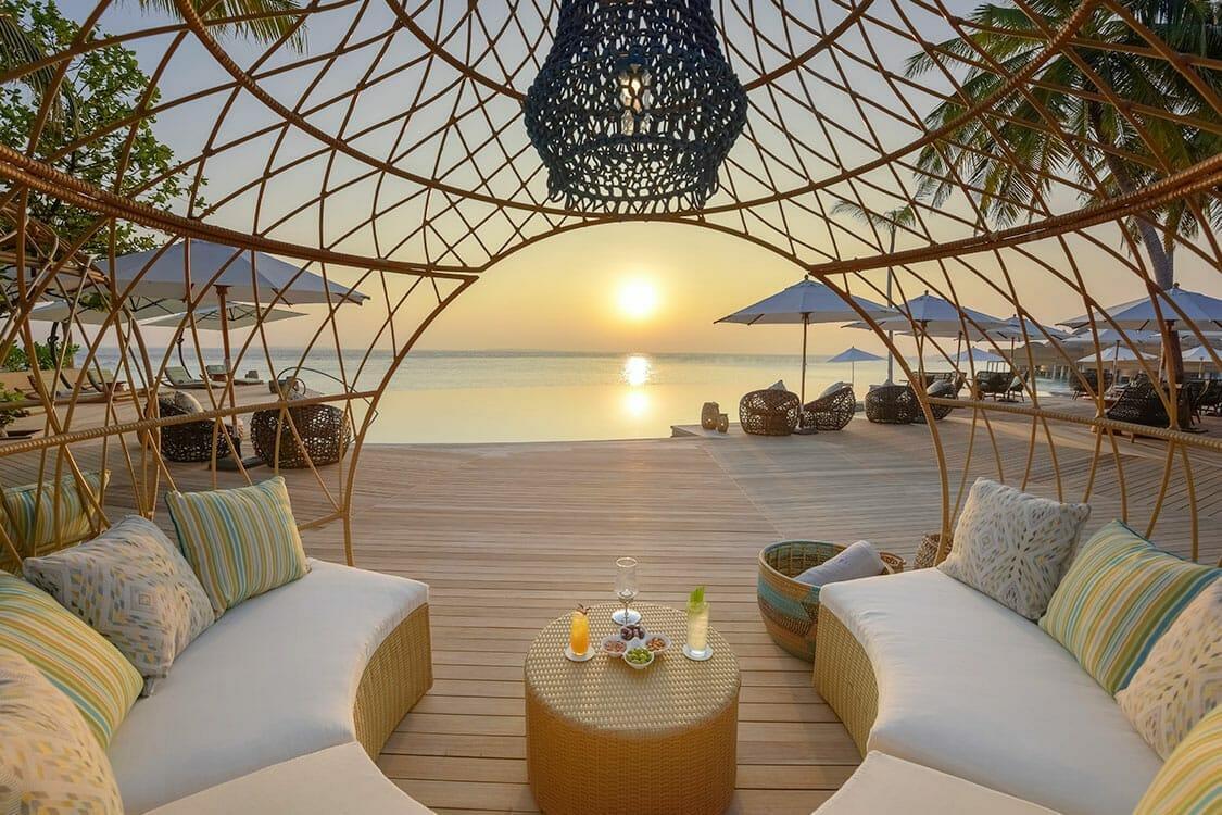 Der Blick aus den privaten Häusern von The Nautilus fängt die Ruhe des Baa Atolls ein (Quelle: zvg).
