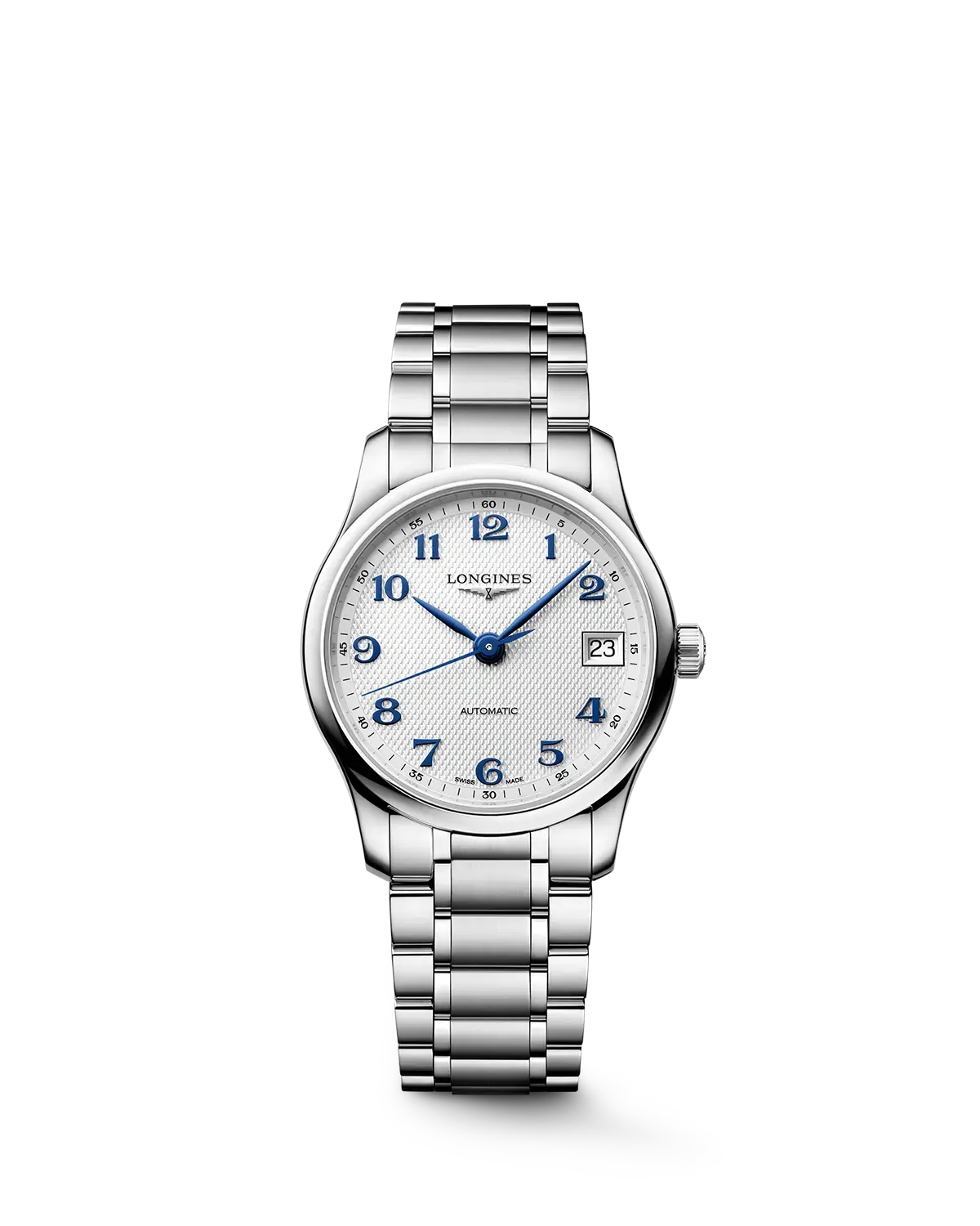 Longines Master Collection neu: Moderner Klassiker mit Gerstenkorn-Muster Klassisches Design trifft auf Robustheit: Diese Variante wird durch ein Gliederarmband aus Edelstahl ergänzt (Quelle: Longines).