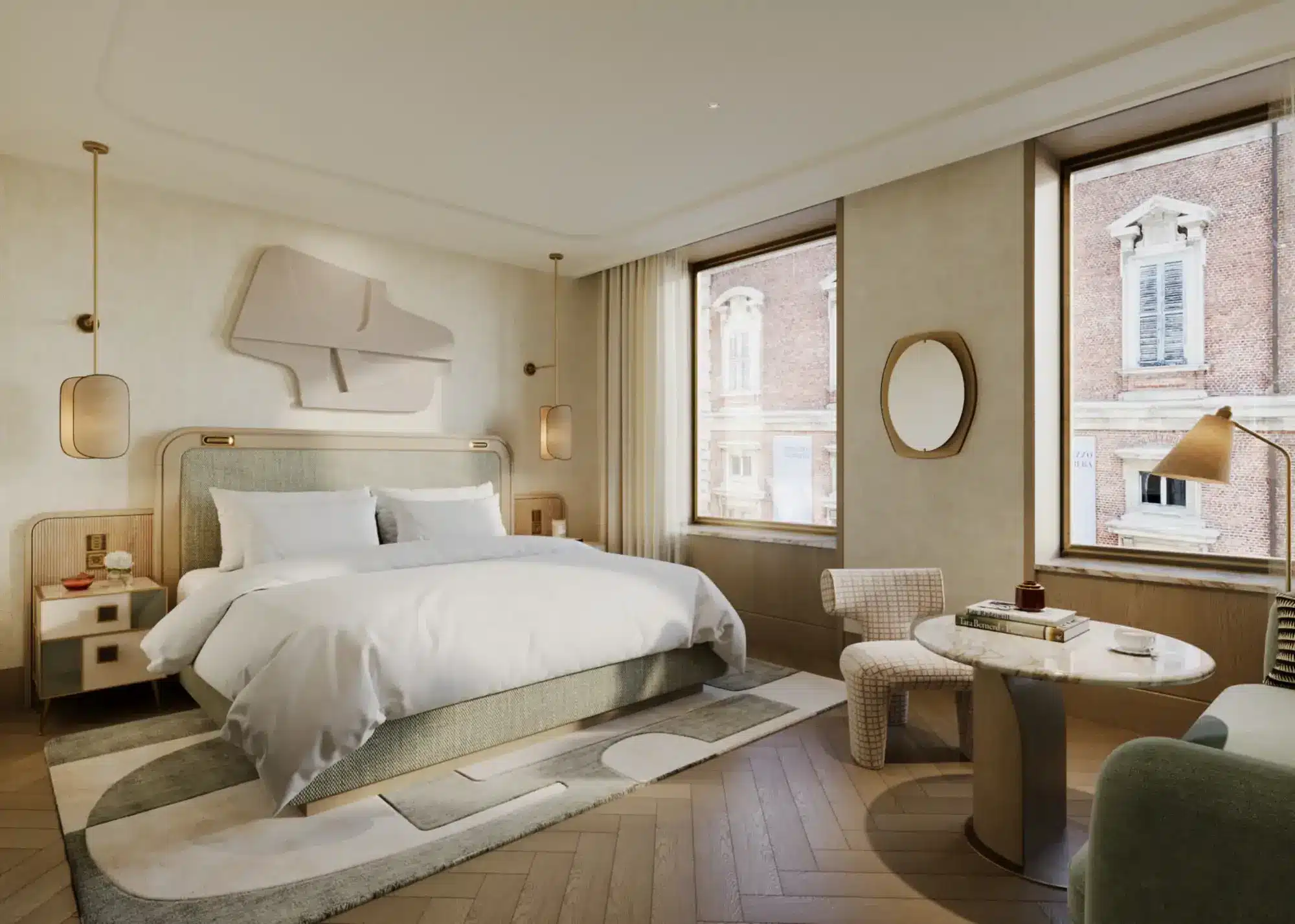 Six Senses Neueröffnungen 2027: Vier neue Hotels in Europa und Nahost Zimmer im Six Senses Milan an der Via Brera mit Blick auf die historische Nachbarschaft