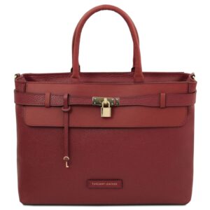 Tenace Schultertasche aus Leder in Bordeaux, Tuscany Leather TL142590