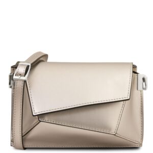 TL Bag Schultertasche aus Metallic-Leder in Platin, Tuscany Leather TL142618