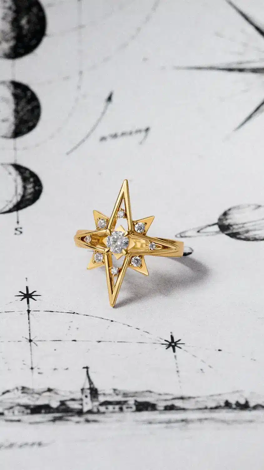 Thomas Sabo Weihnachtskollektion: Midnight Sky, Fluid Elegance und Rebel Steel Ring mit Polarstern-Motiv aus der Thomas Sabo Weihnachtskollektion (Quelle: zvg)
