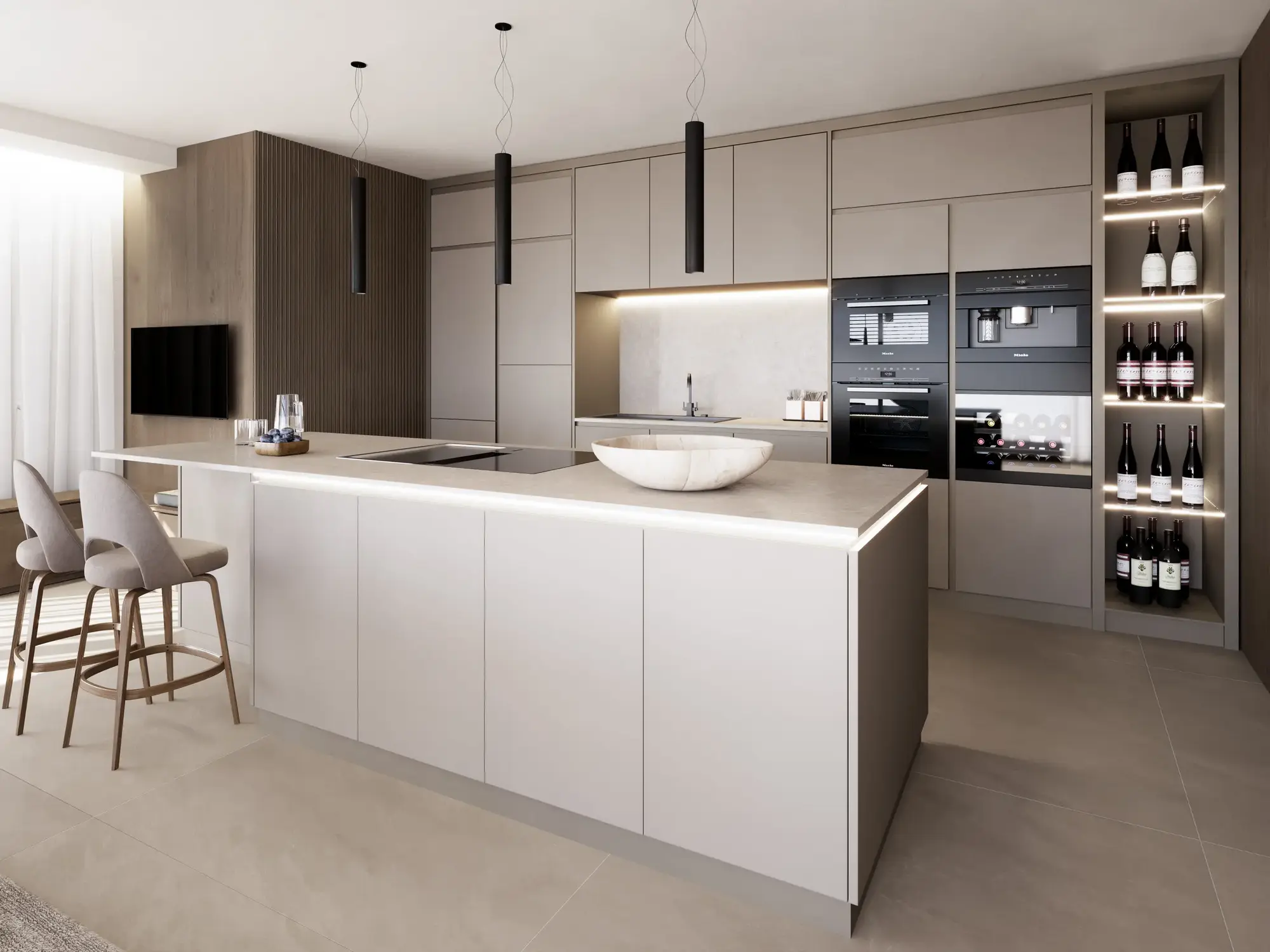 ROSENSTOA Premium Chalets: Stiller Luxus neu im Salzburger Land Massgeschreinerte Küche mit Miele-Geräten in den ROSENSTOA Premium Chalets